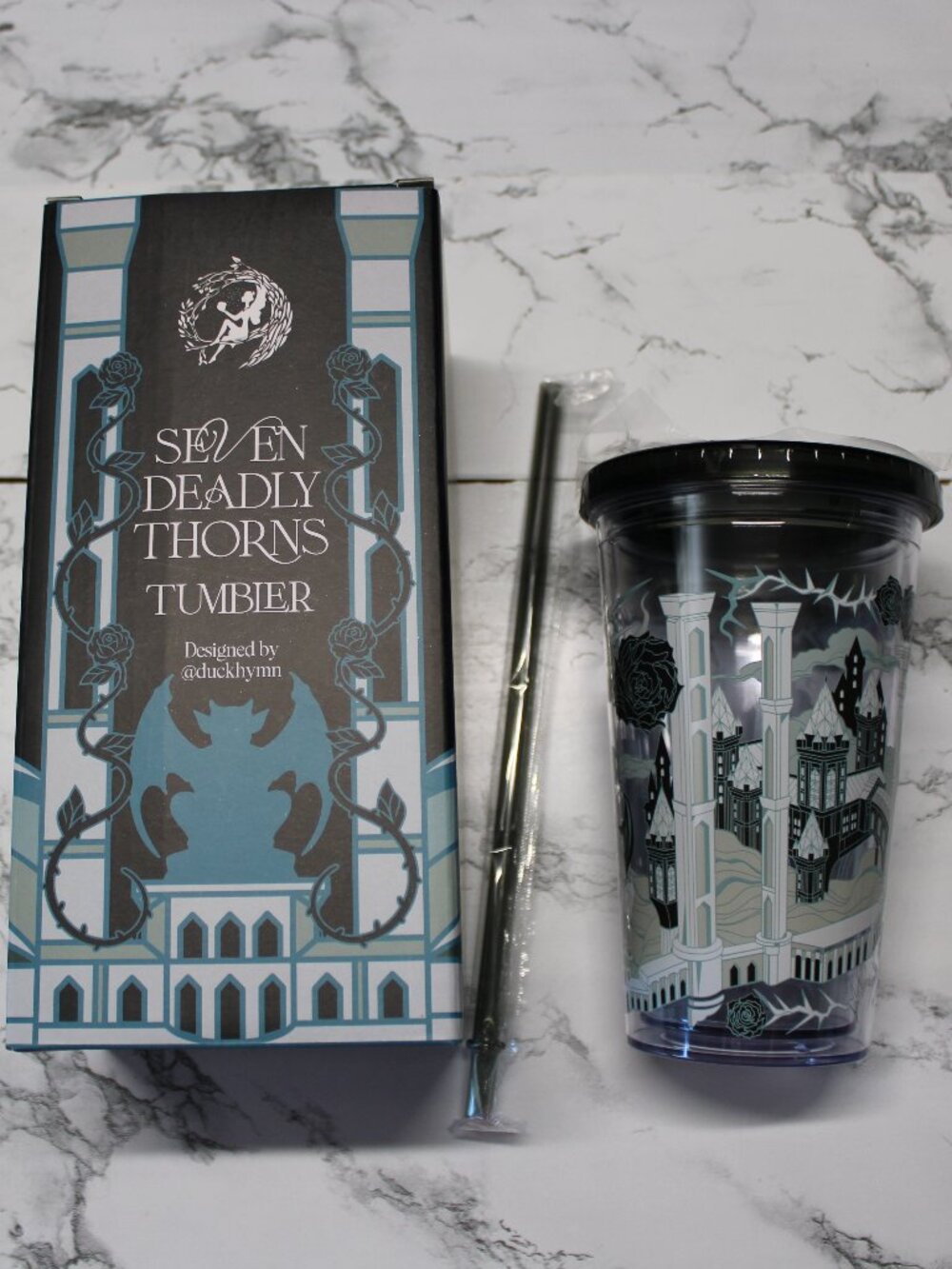 Plastic Travel Mug Seven Deadly Thorns by Amber Hamilton
